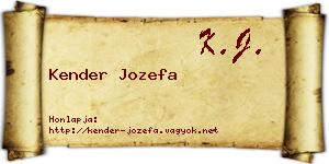 Kender Jozefa névjegykártya